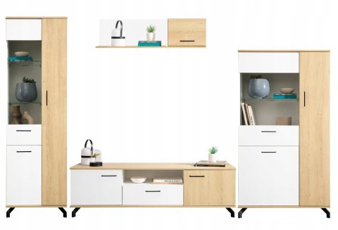 PÓŁKA WISZĄCA Z SZAFKĄ MŁODZIEŻOWA Meblar MADISON System MD13 - biały / dąb biszkoptowy płyta laminowana obrzeża ABS PÓŁKA WISZĄCA Z SZAFKĄ MŁODZIEŻOWA Meblar MADISON System MD13 - biały / dąb biszkoptowy płyta laminowana obrzeża ABS