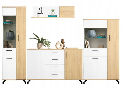 PÓŁKA WISZĄCA Z SZAFKĄ MŁODZIEŻOWA Meblar MADISON System MD13 - biały / dąb biszkoptowy płyta laminowana obrzeża ABS PÓŁKA WISZĄCA Z SZAFKĄ MŁODZIEŻOWA Meblar MADISON System MD13 - biały / dąb biszkoptowy płyta laminowana obrzeża ABS