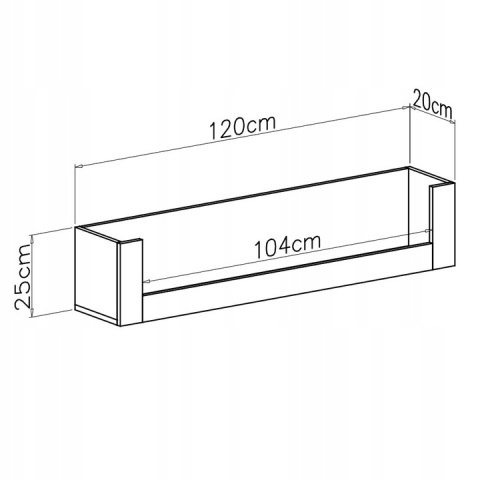 PÓŁKA WISZĄCA MŁODZIEŻOWA MEBLAR Bergen System BE12 - Biały Lux / Biały wysoki połysk płłyta laminowana nad łóżko komodę PÓŁKA WISZĄCA MŁODZIEŻOWA MEBLAR Bergen System BE12 - Biały Lux / Biały wysoki połysk płłyta laminowana nad łóżko komodę