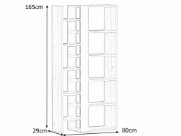 REGAŁ DĄB WOTAN / ANTRACYT PŁYTA LAMINOWANA 165X80 COMBO SIGNAL NA KSIĄŻKI ZABAWKI BIBELOTY DO SALONU DO POKOJU MŁODZIEŻOWEGO