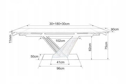 STÓŁ PROSTOKĄTNY ROZKŁADANY CERAMIKA EFEKT MARMURU CZARNY / STELAŻ MDF + OKLEINA METAL CZARNY/JESION 180(240)X90 GENESIS SIGNAL STÓŁ PROSTOKĄTNY ROZKŁADANY CERAMIKA EFEKT MARMURU CZARNY / STELAŻ MDF + OKLEINA METAL CZARNY/JESION 180(240)X90 GENESIS SIGNAL