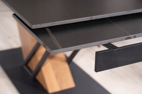 STÓŁ PROSTOKĄTNY ROZKŁADANY CERAMIKA EFEKT MARMURU CZARNY / STELAŻ MDF + OKLEINA METAL CZARNY/JESION 180(240)X90 GENESIS SIGNAL STÓŁ PROSTOKĄTNY ROZKŁADANY CERAMIKA EFEKT MARMURU CZARNY / STELAŻ MDF + OKLEINA METAL CZARNY/JESION 180(240)X90 GENESIS SIGNAL