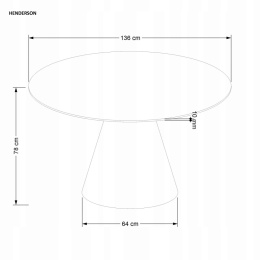STÓŁ OKRĄGŁY FI 136 NIEROZKŁADANY HENDERSON orzechowy HALMAR DO JADALNI SALONU DO LOKALU