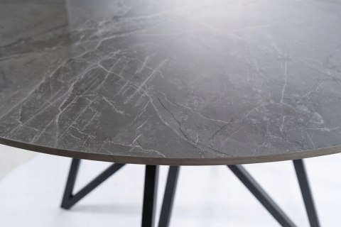 STÓŁ OKRĄGŁY SZARY CERAMIKA EFEKT MARMURU / CZARNY MAT STELAŻ METALOWY FI120 MURANO SIGNAL DO LOKALU SALONU JADALNI STÓŁ OKRĄGŁY SZARY CERAMIKA EFEKT MARMURU / CZARNY MAT STELAŻ METALOWY FI120 MURANO SIGNAL DO LOKALU SALONU JADALNI