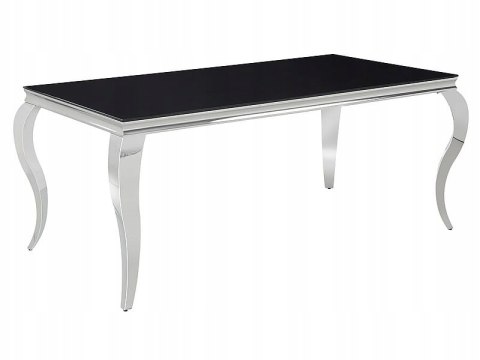 STÓŁ PRINCE BLAT SZKŁO HARTOWANE CZARNY / PODSTAWA METAL CHROM 180X90 SIGNAL PROSTOKĄTNY DO JADALNI SALONU STÓŁ PRINCE BLAT SZKŁO HARTOWANE CZARNY / PODSTAWA METAL CHROM 180X90 SIGNAL PROSTOKĄTNY DO JADALNI SALONU