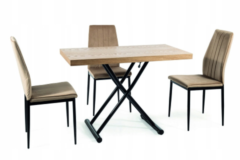 STÓŁ PROSTOKĄTNY ŁAWA MDF +OKLEINA JESION DĄB / CZARNY MAT STELAŻ METAL 110X60 GIOTTO SIGNAL PŁYNNA REGULACJA WYSOKOŚCI 11-76 cm STÓŁ PROSTOKĄTNY ŁAWA MDF +OKLEINA JESION DĄB / CZARNY MAT STELAŻ METAL 110X60 GIOTTO SIGNAL PŁYNNA REGULACJA WYSOKOŚCI 11-76 cm