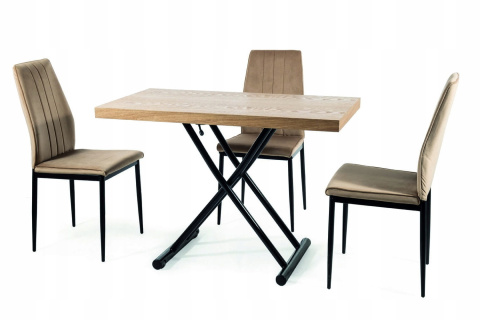 STÓŁ PROSTOKĄTNY ŁAWA MDF +OKLEINA JESION DĄB / CZARNY MAT STELAŻ METAL 110X60 GIOTTO SIGNAL PŁYNNA REGULACJA WYSOKOŚCI 11-76 cm STÓŁ PROSTOKĄTNY ŁAWA MDF +OKLEINA JESION DĄB / CZARNY MAT STELAŻ METAL 110X60 GIOTTO SIGNAL PŁYNNA REGULACJA WYSOKOŚCI 11-76 cm