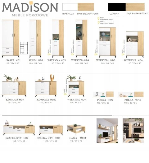 SZAFA NA UBRANIA MEBLAR MŁODZIEŻOWA MADISON System MD1 - czarny / dąb biszkoptowy płyta laminowana dla nastolatka dla dziecka SZAFA NA UBRANIA MEBLAR MŁODZIEŻOWA MADISON System MD1 - czarny / dąb biszkoptowy płyta laminowana dla nastolatka dla dziecka