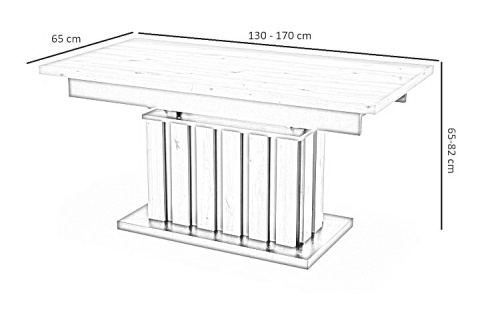 ŁAWA ŁAWOSTÓŁ ROZKŁADANA REGULACJA WYSOKOŚCI BARETTI ława dąb artisan / czarny HALMAR 130-170x65 wys. 65-82cm ŁAWA ŁAWOSTÓŁ ROZKŁADANA REGULACJA WYSOKOŚCI BARETTI ława dąb artisan / czarny HALMAR 130-170x65 wys. 65-82cm
