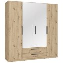 Forte CADIXO CDXS84S-D78 Szafa ubraniowa 4-drzwiowa Dąb Artisan Forte CADIXO CDXS84S-D78 Szafa ubraniowa 4-drzwiowa Dąb Artisan