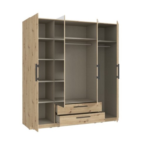 Forte CADIXO CDXS84S-D78 Szafa ubraniowa 4-drzwiowa Dąb Artisan Forte CADIXO CDXS84S-D78 Szafa ubraniowa 4-drzwiowa Dąb Artisan