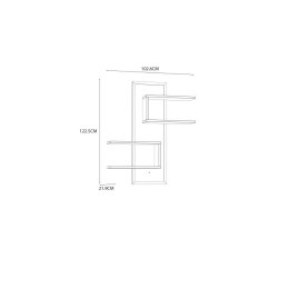 Forte JYTANA JTNB01-M635 Półka wisząca Dąb Mauvella / Czarny