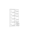 Forte JYTANA JTNR722L-M635 Regał wysoki, szafki, półki, szuflady, Dąb Mauvella / Czarny Forte JYTANA JTNR722L-M635 Regał wysoki, szafki, półki, szuflady, Dąb Mauvella / Czarny