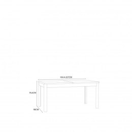 Forte JYTANA TBLT7029-D108 Stół rozkładany, 160-207x90 cm Dąb Mauvella / Czarny