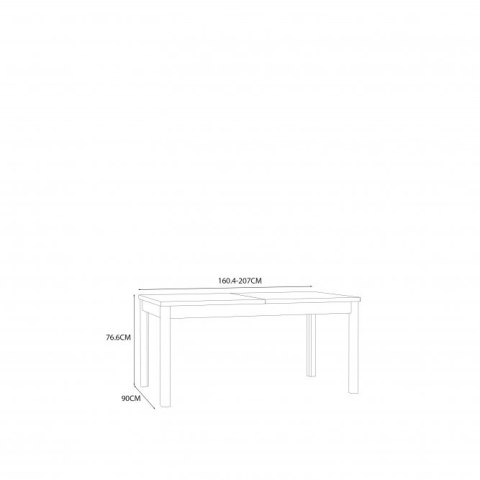 Forte JYTANA TBLT7029-D108 Stół rozkładany, 160-207x90 cm Dąb Mauvella / Czarny Forte JYTANA TBLT7029-D108 Stół rozkładany, 160-207x90 cm Dąb Mauvella / Czarny