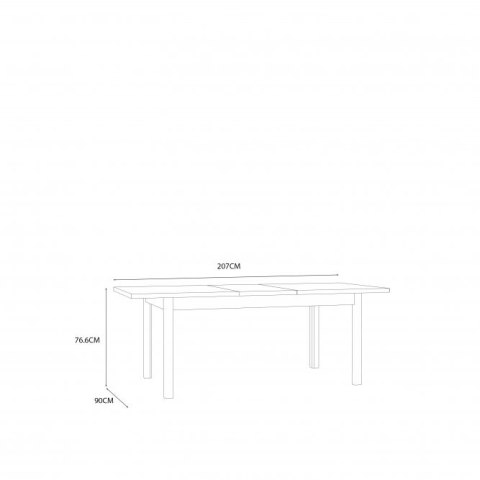 Forte JYTANA TBLT7029-D108 Stół rozkładany, 160-207x90 cm Dąb Mauvella / Czarny Forte JYTANA TBLT7029-D108 Stół rozkładany, 160-207x90 cm Dąb Mauvella / Czarny