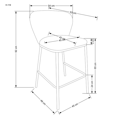 HOKER KRZESŁO BAROWE H119 TAPICERKA TKANINA BOUCLE kremowy HALMAR PODSTAWA METALOWA Z POPRZECZKĄ NA NOGI DO KUCHNI DO LOKALU HOKER KRZESŁO BAROWE H119 TAPICERKA TKANINA BOUCLE kremowy HALMAR PODSTAWA METALOWA Z POPRZECZKĄ NA NOGI DO KUCHNI DO LOKALU