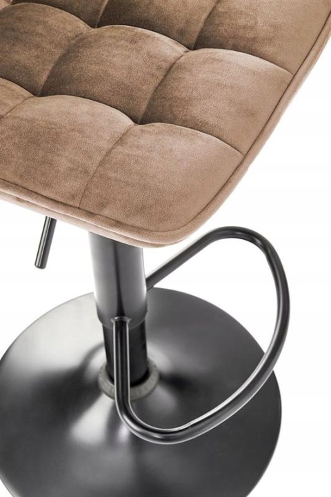 HOKER TAPICEROWANY REGULOWANA WYSOKOŚĆ KRZESŁO BAROWE H95 TKANINA VELVET beżowy HALMAR stelaż metalowy podpórka na nogi HOKER TAPICEROWANY REGULOWANA WYSOKOŚĆ KRZESŁO BAROWE H95 TKANINA VELVET beżowy HALMAR stelaż metalowy podpórka na nogi