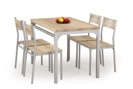 WYPRZEDAŻ Halmar zestaw MALCOLM stół + 4 krzesła dąb sonoma MDF laminowany, stal malowana 110x70