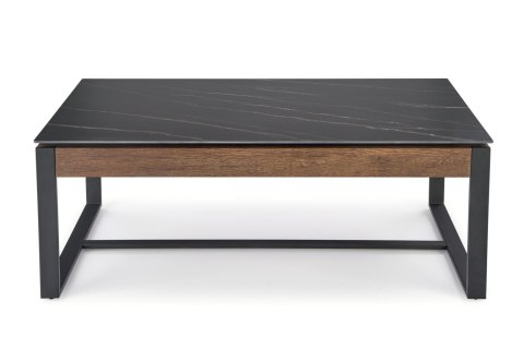 ŁAWA PROSTOKĄTNA 121x61 SPIEK czarny marmur / MDF orzechowy RAMONA HALMAR STELAŻ METALOWY CZARNY DO SALONU DO POKOJU ŁAWA PROSTOKĄTNA 121x61 SPIEK czarny marmur / MDF orzechowy RAMONA HALMAR STELAŻ METALOWY CZARNY DO SALONU DO POKOJU