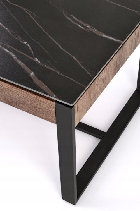 ŁAWA PROSTOKĄTNA 121x61 SPIEK czarny marmur / MDF orzechowy RAMONA HALMAR STELAŻ METALOWY CZARNY DO SALONU DO POKOJU ŁAWA PROSTOKĄTNA 121x61 SPIEK czarny marmur / MDF orzechowy RAMONA HALMAR STELAŻ METALOWY CZARNY DO SALONU DO POKOJU