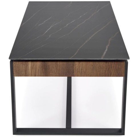 ŁAWA PROSTOKĄTNA 121x61 SPIEK czarny marmur / MDF orzechowy RAMONA HALMAR STELAŻ METALOWY CZARNY DO SALONU DO POKOJU ŁAWA PROSTOKĄTNA 121x61 SPIEK czarny marmur / MDF orzechowy RAMONA HALMAR STELAŻ METALOWY CZARNY DO SALONU DO POKOJU
