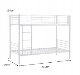 ŁÓŻKO PIĘTROWE BUNKY opcja DWÓCH ŁÓŻEK pojedynczych 90x200, biały HALMAR METALOWE DO POKOJU DZIECI NASTOLATKÓW