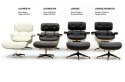 Modesto Design MODESTO fotel LOUNGE czarny / orzech z podnóżkiem , skóra ekologiczna