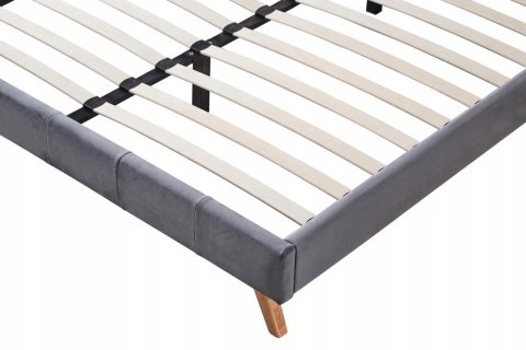 ŁÓŻKO DWUOSOBOWE DO SYPIALNI SCANDINO 160x200 HALMAR TAPICEROWANE TKANINA VELVET DREWNO LITE BEZ MATERACA popielaty ŁÓŻKO DWUOSOBOWE DO SYPIALNI SCANDINO 160x200 HALMAR TAPICEROWANE TKANINA VELVET DREWNO LITE BEZ MATERACA popielaty