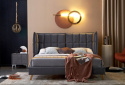 ŁÓŻKO DWUOSOBOWE DO SYPIALNI SCANDINO 160x200 HALMAR TAPICEROWANE TKANINA VELVET DREWNO LITE BEZ MATERACA popielaty ŁÓŻKO DWUOSOBOWE DO SYPIALNI SCANDINO 160x200 HALMAR TAPICEROWANE TKANINA VELVET DREWNO LITE BEZ MATERACA popielaty