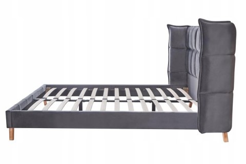 ŁÓŻKO DWUOSOBOWE DO SYPIALNI SCANDINO 160x200 HALMAR TAPICEROWANE TKANINA VELVET DREWNO LITE BEZ MATERACA popielaty ŁÓŻKO DWUOSOBOWE DO SYPIALNI SCANDINO 160x200 HALMAR TAPICEROWANE TKANINA VELVET DREWNO LITE BEZ MATERACA popielaty
