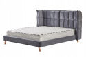 ŁÓŻKO DWUOSOBOWE DO SYPIALNI SCANDINO 160x200 HALMAR TAPICEROWANE TKANINA VELVET DREWNO LITE BEZ MATERACA popielaty ŁÓŻKO DWUOSOBOWE DO SYPIALNI SCANDINO 160x200 HALMAR TAPICEROWANE TKANINA VELVET DREWNO LITE BEZ MATERACA popielaty