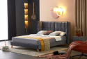 ŁÓŻKO DWUOSOBOWE DO SYPIALNI SCANDINO 160x200 HALMAR TAPICEROWANE TKANINA VELVET DREWNO LITE BEZ MATERACA popielaty ŁÓŻKO DWUOSOBOWE DO SYPIALNI SCANDINO 160x200 HALMAR TAPICEROWANE TKANINA VELVET DREWNO LITE BEZ MATERACA popielaty