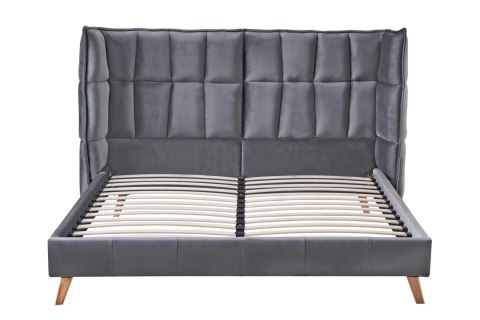 ŁÓŻKO DWUOSOBOWE DO SYPIALNI SCANDINO 160x200 HALMAR TAPICEROWANE TKANINA VELVET DREWNO LITE BEZ MATERACA popielaty ŁÓŻKO DWUOSOBOWE DO SYPIALNI SCANDINO 160x200 HALMAR TAPICEROWANE TKANINA VELVET DREWNO LITE BEZ MATERACA popielaty
