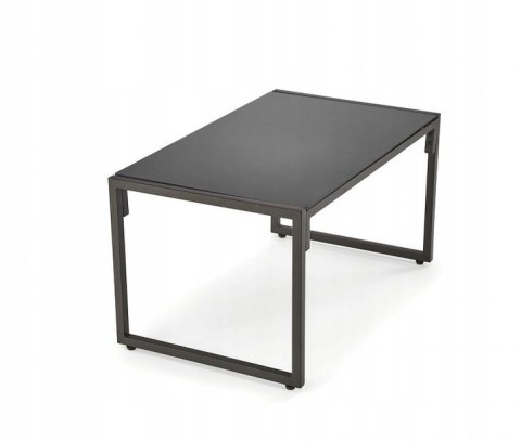 ZESTAW OGRODOWY ( sofa + fotel 2x + ława ), czarny / cappuccino SHARK HALMAR tapicerka tkanina korpus sztal malowana blat szkło ZESTAW OGRODOWY ( sofa + fotel 2x + ława ), czarny / cappuccino SHARK HALMAR tapicerka tkanina korpus sztal malowana blat szkło