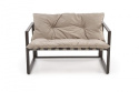 ZESTAW OGRODOWY ( sofa + fotel 2x + ława ), czarny / cappuccino SHARK HALMAR tapicerka tkanina korpus sztal malowana blat szkło ZESTAW OGRODOWY ( sofa + fotel 2x + ława ), czarny / cappuccino SHARK HALMAR tapicerka tkanina korpus sztal malowana blat szkło
