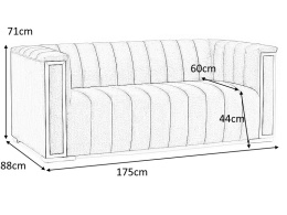 SOFA VELVET SZARY KANAPA VOGUE 2 TAP.203 / METAL SREBRNY SIGNAL TAPICERKA TKANINA AKSAMIT DO SALONU DO POKOJU