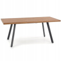 STÓŁ ROZKŁADANY 160-220x90 blat - ORZECH stelaż - CZARNY BERLIN HALMAR PROSTOKĄTNY PŁYTA LAMINOWANA PODSTAWA STAL MALOWANA STÓŁ ROZKŁADANY 160-220x90 blat - ORZECH stelaż - CZARNY BERLIN HALMAR PROSTOKĄTNY PŁYTA LAMINOWANA PODSTAWA STAL MALOWANA