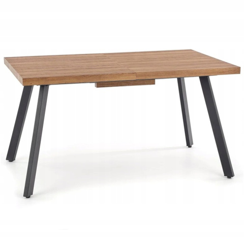 STÓŁ ROZKŁADANY 160-220x90 blat - ORZECH stelaż - CZARNY BERLIN HALMAR PROSTOKĄTNY PŁYTA LAMINOWANA PODSTAWA STAL MALOWANA STÓŁ ROZKŁADANY 160-220x90 blat - ORZECH stelaż - CZARNY BERLIN HALMAR PROSTOKĄTNY PŁYTA LAMINOWANA PODSTAWA STAL MALOWANA