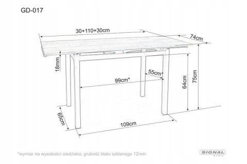 STÓŁ ROZKŁADANY PROSTOKĄTNY DĄB ARTISAN / CZARNY MAT 110(170)x74 GD017 SIGNAL PŁYTA LAMINOWANA STELAŻ METAL DO JADALNI KUCHNI STÓŁ ROZKŁADANY PROSTOKĄTNY DĄB ARTISAN / CZARNY MAT 110(170)x74 GD017 SIGNAL PŁYTA LAMINOWANA STELAŻ METAL DO JADALNI KUCHNI