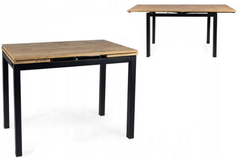 STÓŁ ROZKŁADANY PROSTOKĄTNY DĄB ARTISAN / CZARNY MAT 110(170)x74 GD017 SIGNAL PŁYTA LAMINOWANA STELAŻ METAL DO JADALNI KUCHNI STÓŁ ROZKŁADANY PROSTOKĄTNY DĄB ARTISAN / CZARNY MAT 110(170)x74 GD017 SIGNAL PŁYTA LAMINOWANA STELAŻ METAL DO JADALNI KUCHNI