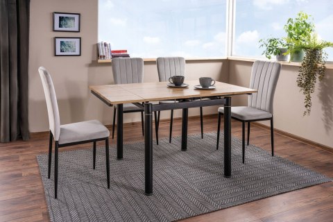 STÓŁ ROZKŁADANY GD082 DĄB ARTISAN / CZARNY MAT 80(131)x80 SIGNAL PŁYTA LAMINOWANA STELAŻ METALOWY DO KUCHNI DO SALONU STÓŁ ROZKŁADANY GD082 DĄB ARTISAN / CZARNY MAT 80(131)x80 SIGNAL PŁYTA LAMINOWANA STELAŻ METALOWY DO KUCHNI DO SALONU