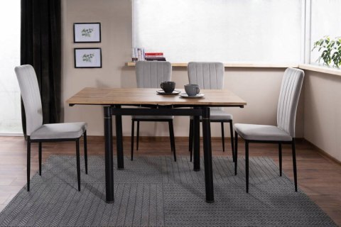 STÓŁ ROZKŁADANY GD082 DĄB ARTISAN / CZARNY MAT 80(131)x80 SIGNAL PŁYTA LAMINOWANA STELAŻ METALOWY DO KUCHNI DO SALONU STÓŁ ROZKŁADANY GD082 DĄB ARTISAN / CZARNY MAT 80(131)x80 SIGNAL PŁYTA LAMINOWANA STELAŻ METALOWY DO KUCHNI DO SALONU