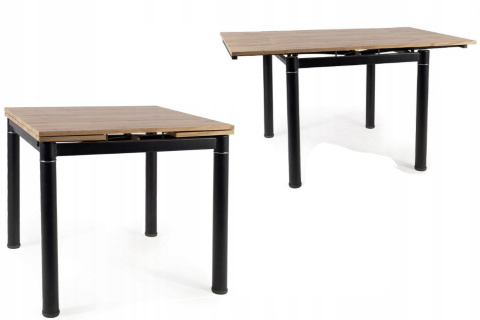 STÓŁ ROZKŁADANY GD082 DĄB ARTISAN / CZARNY MAT 80(131)x80 SIGNAL PŁYTA LAMINOWANA STELAŻ METALOWY DO KUCHNI DO SALONU STÓŁ ROZKŁADANY GD082 DĄB ARTISAN / CZARNY MAT 80(131)x80 SIGNAL PŁYTA LAMINOWANA STELAŻ METALOWY DO KUCHNI DO SALONU