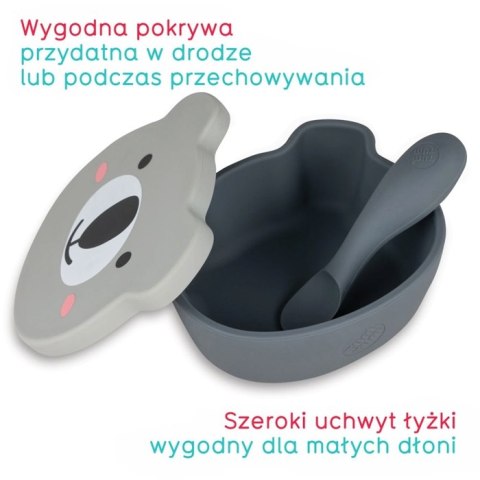 Tum Tum Tum Tum Miseczka z Przyssawką i Łyżeczką Grey Tum Tum Tum Tum Miseczka z Przyssawką i Łyżeczką Grey