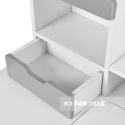 Biurko Pensare - Regulowane biurko biało szare rosnące dla dzieci i młodzieży FunDesk