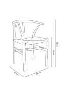 KRZESŁO Z PODŁOKIETNIKAMI WISHBONE CZARNE - drewno bukowe WŁÓKNO NATURALNE JASNE King Home KRZESŁO Z PODŁOKIETNIKAMI WISHBONE CZARNE - drewno bukowe WŁÓKNO NATURALNE JASNE King Home
