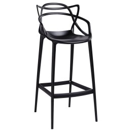 King Home Krzesło barowe HILO PREMIUM 65 cm czarne