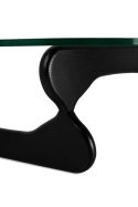 STOLIK ŁAWA STABLE BLACK - szkło typu FLOAT TRANSPARENTNE podstawa drewno jesion CZARNE King Home