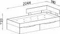 ŁÓŻKO Z SZUFLADAMI NA KÓŁKACH MŁODZIEŻOWE - Beton / Biały Lux / Dąb Meblar SIGMA System SI15 90x200 MEBLE MŁODZIEŻOWE LAMINAT